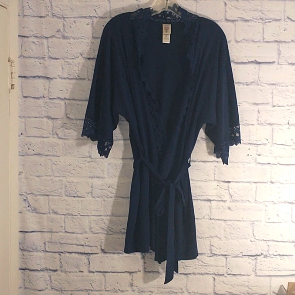 In Bloom Navy Blue Short Robe Size M/L